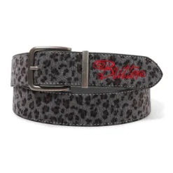 Animal Hide Belt, Grey Leopard