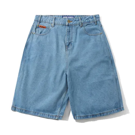 Baggy Denim Shorts, Washed Indigo