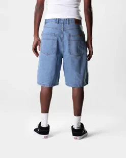 Baggy Denim Shorts, Washed Indigo