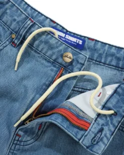 Blotch Denim Shorts, Streaky Blue