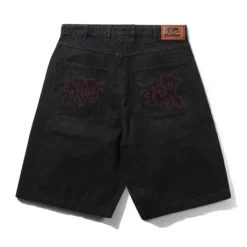 Blotch Denim Shorts, Streaky Black