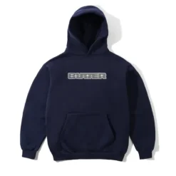Glint Nylon Applique Pullover Hood, Navy