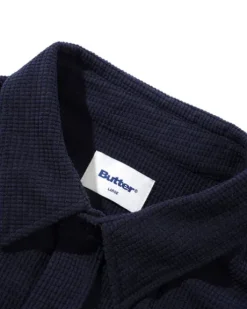 Grid Cord Overshirt, Navy
