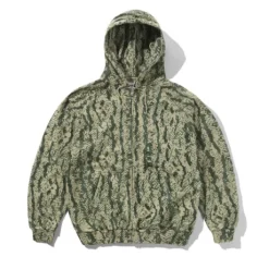 Lowland Camo Zip-Thru Hood, Washed Green