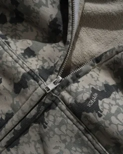 Lowland Camo Zip-Thru Hood, Washed Black