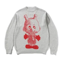 Newcomer Reversible Knit Sweater, Grey