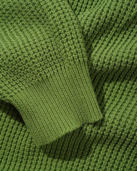 Newcomer Reversible Knit Sweater, Grass
