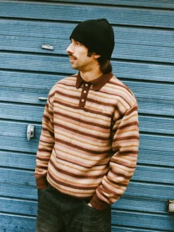 Ombre Stripe Knit Sweater, Chocolate