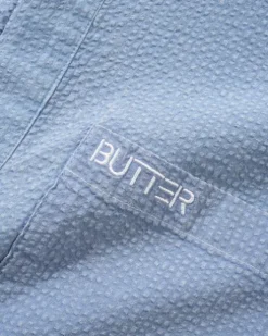 Overdye Seersucker S/S Shirt, Blue