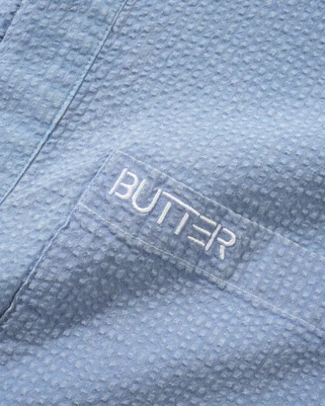 Overdye Seersucker S/S Shirt, Blue