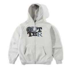 Patchwork Zip-Thru Hood, Cement