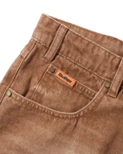 Relaxed Denim Jeans, Distressed Brown