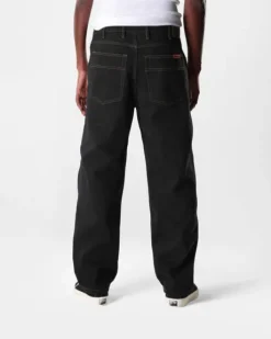 Relaxed Denim Jeans, Washed Black