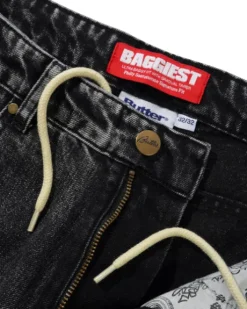 Santosuosso Denim Jeans, Stonewash Black