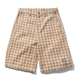 Spike Work Shorts, Sandstone Plaid