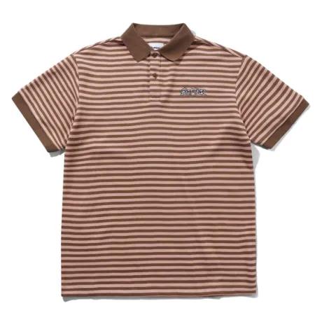 Tunnel S/S Polo Shirt, Brown / Salmon