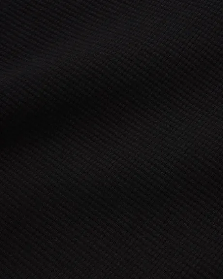 Waffle L/S Top, Black