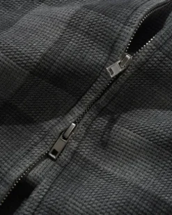 Waffle Zip-Thru Hood, Grey Plaid