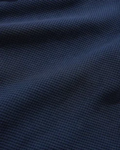 Waffle Zip-Thru Hood, Navy Overdye