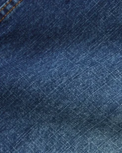Wide Cut Denim Jeans, Dark Blue Slub