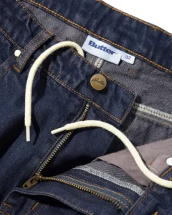 Wide Cut Denim Jeans, Tinted Dark Indigo